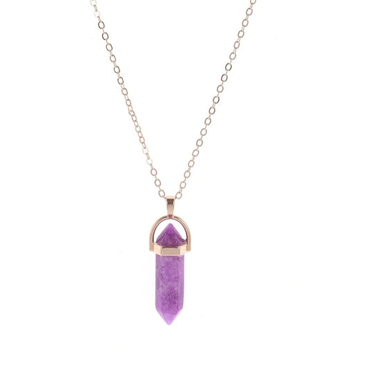 Protection Necklace Gold, Amethyst